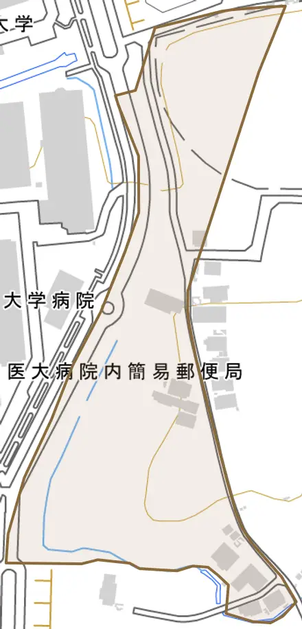 岩作丸根とその周辺の地図。町の範囲を重ねている