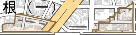 大曽根とその周辺の地図。町の範囲を重ねている