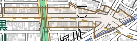 志賀南通とその周辺の地図。町の範囲を重ねている