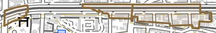 芳野とその周辺の地図。町の範囲を重ねている