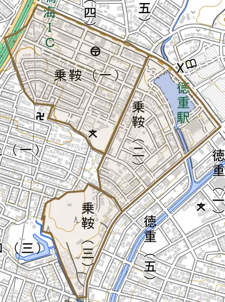 乗鞍とその周辺の地図。町の範囲を重ねている
