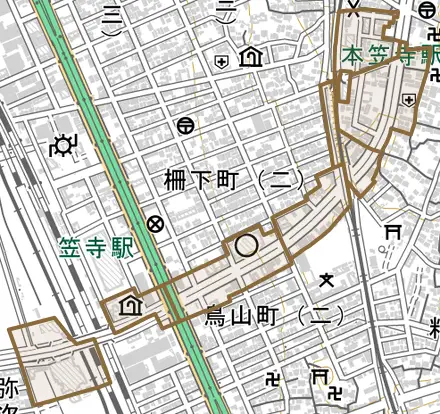前浜通とその周辺の地図。町の範囲を重ねている