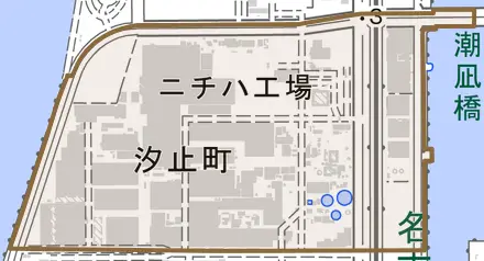 汐止町とその周辺の地図。町の範囲を重ねている