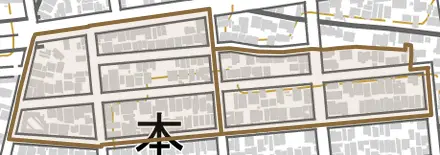 薩摩町とその周辺の地図。町の範囲を重ねている