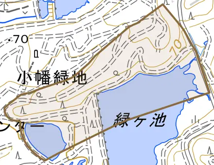 大字牛牧字長根とその周辺の地図。町の範囲を重ねている