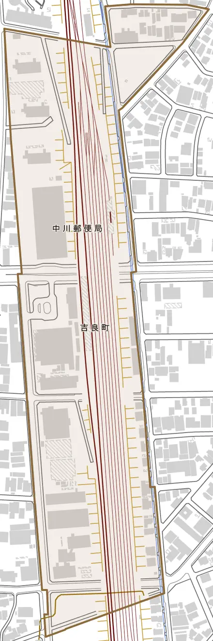 吉良町とその周辺の地図。町の範囲を重ねている