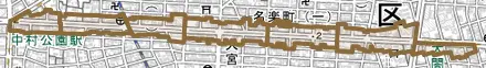 太閤通とその周辺の地図。町の範囲を重ねている