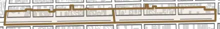 秩父通とその周辺の地図。町の範囲を重ねている