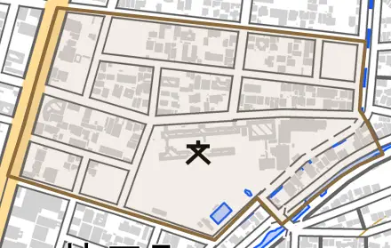 広幡町とその周辺の地図。町の範囲を重ねている