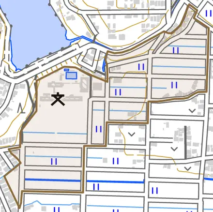 大久手町上切戸とその周辺の地図。町の範囲を重ねている