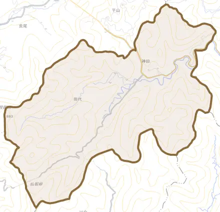 神田とその周辺の地図。町の範囲を重ねている