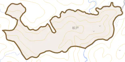 松戸とその周辺の地図。町の範囲を重ねている