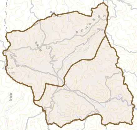 津具とその周辺の地図。町の範囲を重ねている