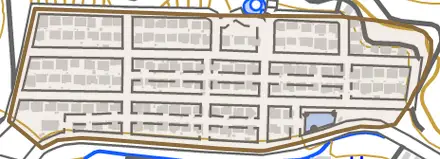 ほると台とその周辺の地図。町の範囲を重ねている