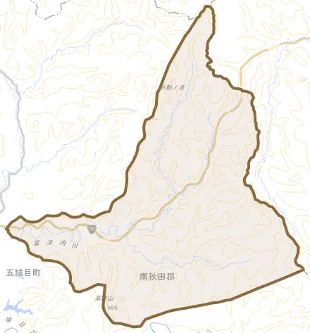 富津内中津又とその周辺の地図。町の範囲を重ねている