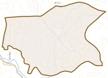 阿仁幸屋とその周辺の地図。町の範囲を重ねている