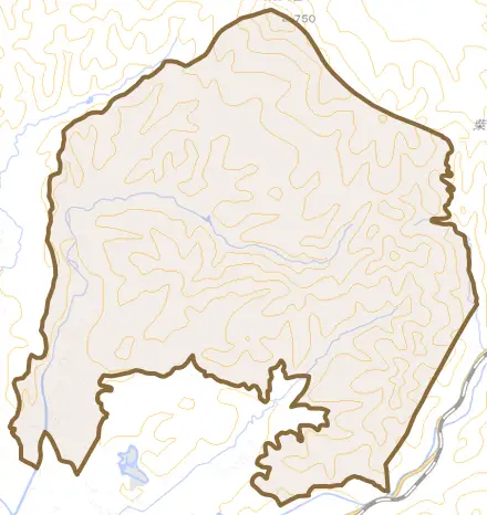 田沢湖岡崎とその周辺の地図。町の範囲を重ねている