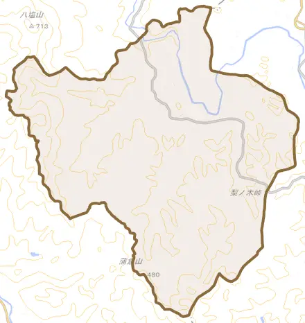 軽井沢とその周辺の地図。町の範囲を重ねている