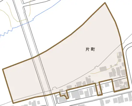 片町とその周辺の地図。町の範囲を重ねている