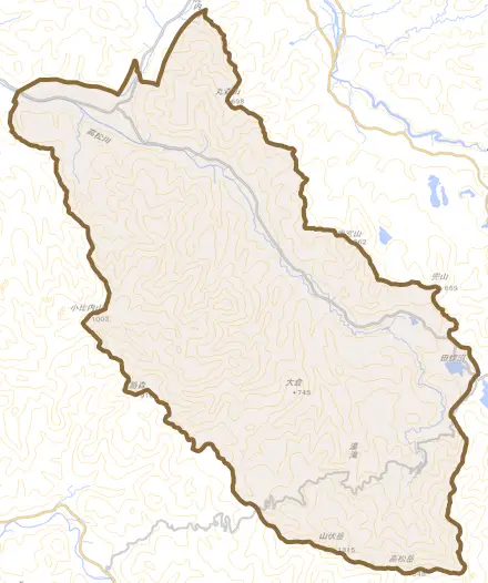 高松とその周辺の地図。町の範囲を重ねている