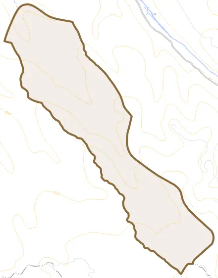 大字入内とその周辺の地図。町の範囲を重ねている