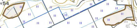 字中寄とその周辺の地図。町の範囲を重ねている