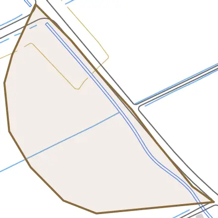 字上谷地とその周辺の地図。町の範囲を重ねている