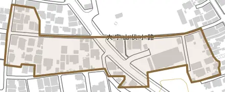 大字山伏小路とその周辺の地図。町の範囲を重ねている