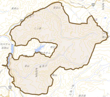 大字沖浦とその周辺の地図。町の範囲を重ねている