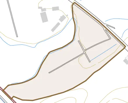 字上御手洗瀬とその周辺の地図。町の範囲を重ねている