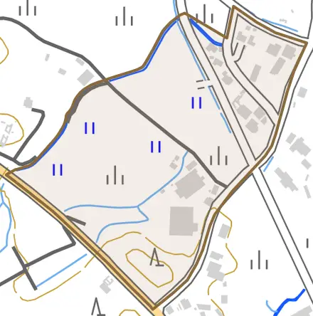 字下御手洗瀬とその周辺の地図。町の範囲を重ねている