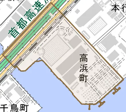 高浜町とその周辺の地図。町の範囲を重ねている