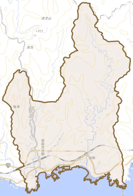 天津とその周辺の地図。町の範囲を重ねている