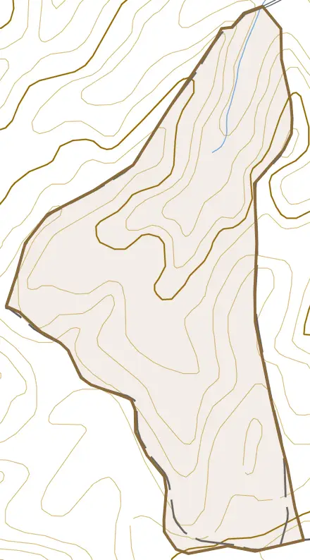 山本七曲とその周辺の地図。町の範囲を重ねている