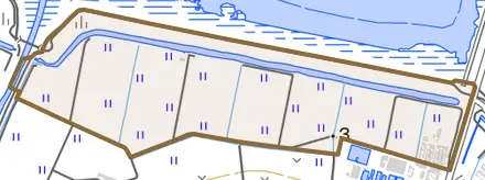 臼井台干拓とその周辺の地図。町の範囲を重ねている