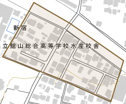 新宿とその周辺の地図。町の範囲を重ねている