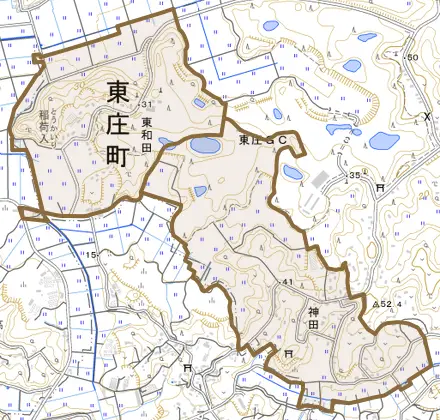 神田とその周辺の地図。町の範囲を重ねている