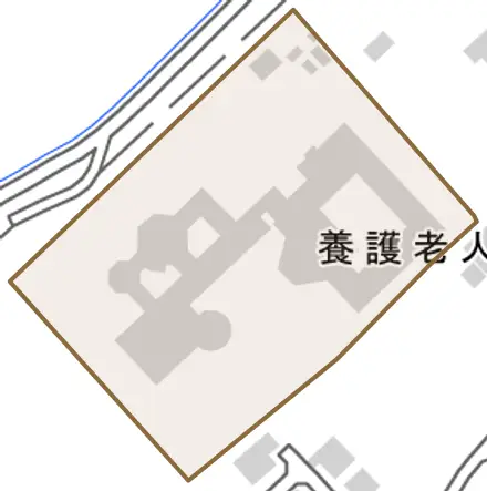 坂田池とその周辺の地図。町の範囲を重ねている