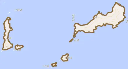 鹿島とその周辺の地図。町の範囲を重ねている
