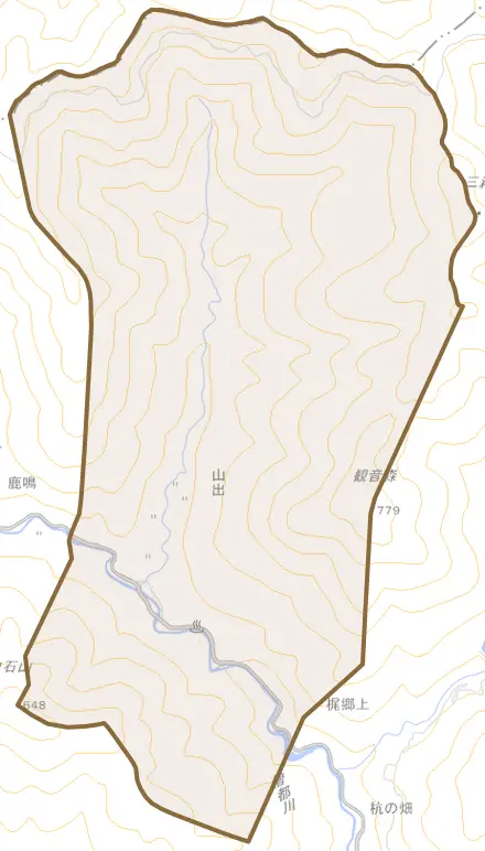 緑丙とその周辺の地図。町の範囲を重ねている