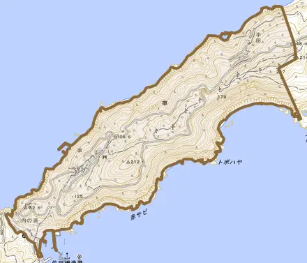 串とその周辺の地図。町の範囲を重ねている