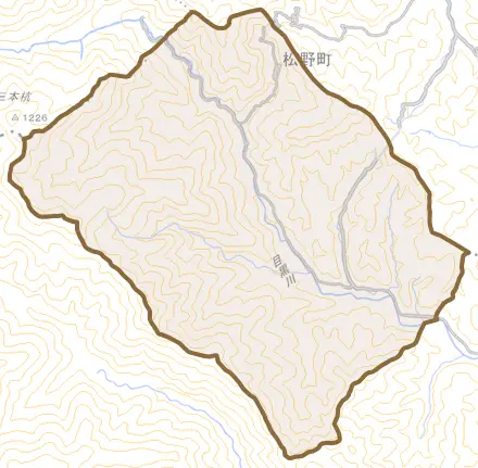 目黒とその周辺の地図。町の範囲を重ねている