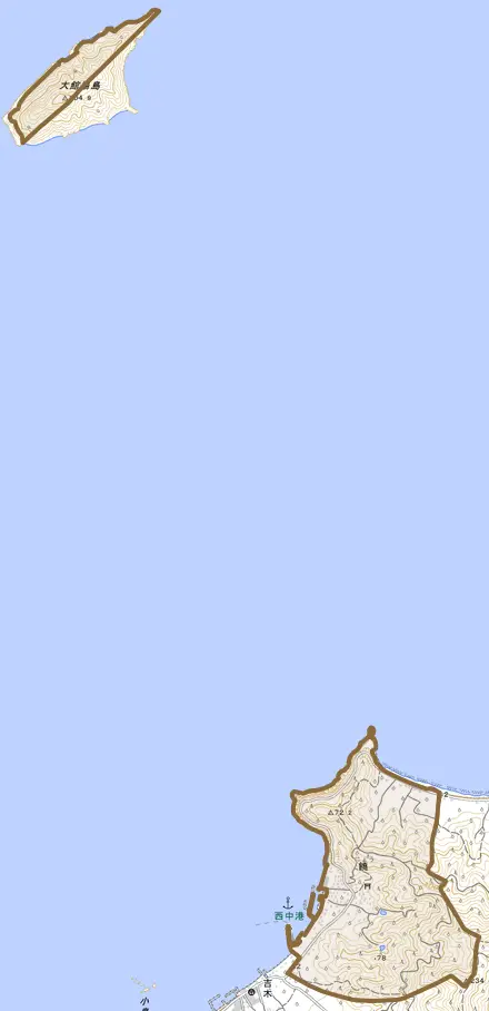 饒とその周辺の地図。町の範囲を重ねている