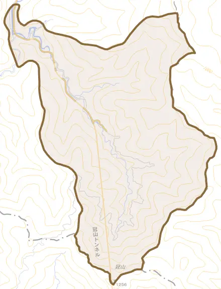 田代とその周辺の地図。町の範囲を重ねている
