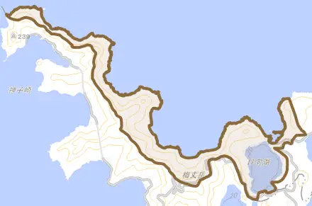 日向とその周辺の地図。町の範囲を重ねている