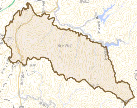 板取とその周辺の地図。町の範囲を重ねている