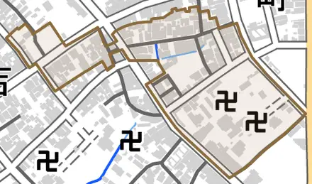 小浜酒井とその周辺の地図。町の範囲を重ねている