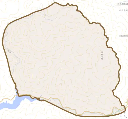 上半原とその周辺の地図。町の範囲を重ねている