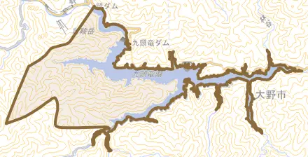 長野とその周辺の地図。町の範囲を重ねている