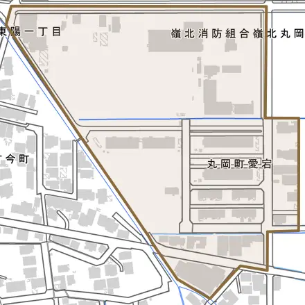 丸岡町愛宕とその周辺の地図。町の範囲を重ねている